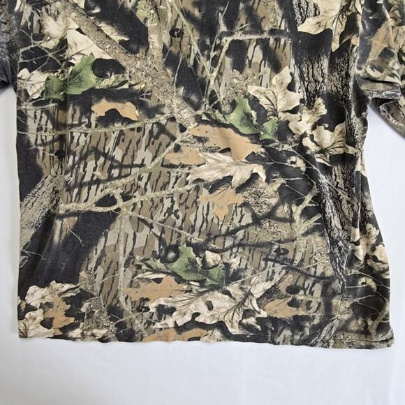 Vintage Mossy Oak Break-Up Camo Long Sleeve Shirt Mens Large Hunting Green Tee - Picture 10 of 13